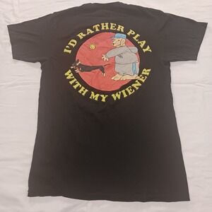 Dog Limited Mens Small Black Wiener Dog Graphic T-Shirt Funny Dachshund Tee